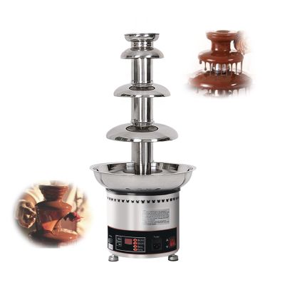 Aimery Chocolate Fountain,Chocolate FondueStainless Steel Sauce Melting Pot, Chocolate Melt Heating Fondue MachineSauce Heater for Party Restaurant Wedding and Birthday (Color : 110V, Size : 4 Tie
