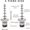 Aimery Chocolate Fountain,Chocolate FondueStainless Steel Sauce Melting Pot, Chocolate Melt Heating Fondue MachineSauce Heater for Party Restaurant Wedding and Birthday (Color : 110V, Size : 4 Tie view 2