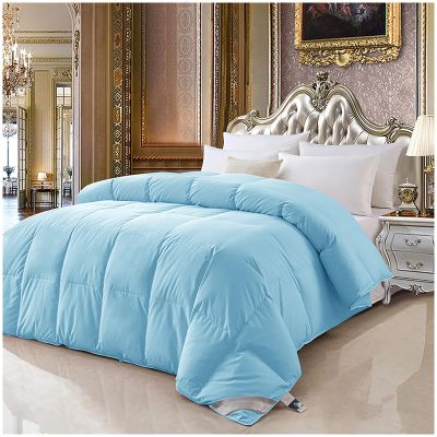 ZTGL New White Goose Feather & Down Duvet Queen/King Size - 100% Cotton Anti-Down Proof Cover - 900 Fill Power - All Year Round Warmth Luxury Double Quilt Bed Comforter,Blue a,180x220cm/2.5kg