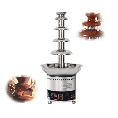 Aimery Chocolate Fountain,Chocolate FondueStainless Steel Sauce Melting Pot, Chocolate Melt Heating Fondue MachineSauce Heater for Party Restaurant Wedding and Birthday (Color : 220V, Size : 5 Tie