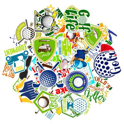 BETANAS Golf Stickers 50 PCS Waterproof for Car Decal PC Sport Removable Car Guitar Bike Phone Laptop Bottle Funny Gift Kid Boy Girl Men Women Helmet Sticker Birthday