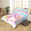 Cute Unicorn Kids Duvet Cover Set Full Size,Rainbow Stars Cloud Dreamy Bedding Set,Girls Women Room Decor,Cartoon Animals Castle Girly Comforter Cover,Pink Blue Unique Quilt Cover,2 Pillowcases view 3