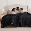 Bedsure Comforter Duvet Insert - Quilted Comforters Oversize Queen Size, All Season Duvet, GentleSoft Down Alternative Bedding, with 8 Tabs, Gifts for Women/Men, Black, Oversize Queen 98 x 98 Inches view 1
