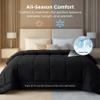 Bedsure Comforter Duvet Insert - Quilted Comforters Oversize Queen Size, All Season Duvet, GentleSoft Down Alternative Bedding, with 8 Tabs, Gifts for Women/Men, Black, Oversize Queen 98 x 98 Inches view 4
