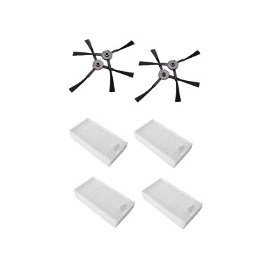4X Robot HEPA Filter + 4X Side Brush Compatible for IBoto Aqua X310 Robotic Vacuum Cleaner Parts