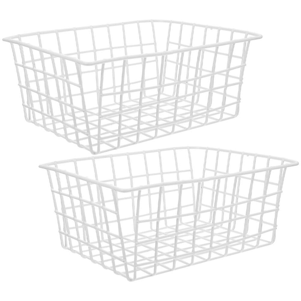 BESTonZON 2pcs Refrigerator Storage Basket Wire Baskets for Freezer Organization Vegetable and Fruit Bin for Home Kitchen Organization
