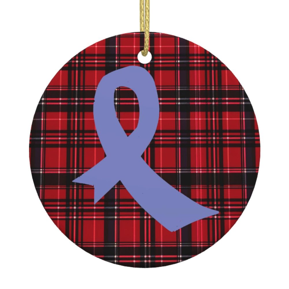 Stomach Cancer Awareness Ribbon American Flag Unique Circular Christmas Tree Ceramic Hanging Radiate Holiday Elegance Home Decor1