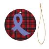 Stomach Cancer Awareness Ribbon American Flag Unique Circular Christmas Tree Ceramic Hanging Radiate Holiday Elegance Home Decor1 view 2