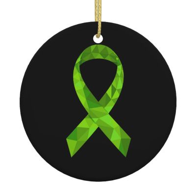 Cerebral Palsy Awareness Ribbon Unique Circular Christmas Tree Ceramic Hanging Radiate Holiday Elegance Home Decor9