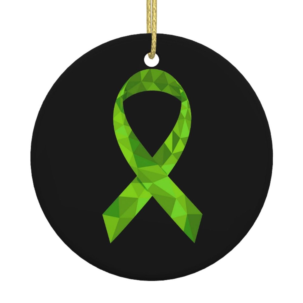 Cerebral Palsy Awareness Ribbon Unique Circular Christmas Tree Ceramic Hanging Radiate Holiday Elegance Home Decor9