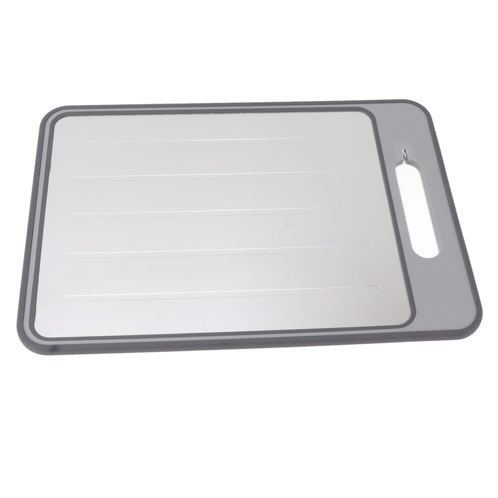 aqxreight Double Sided Cutting Board Rapid Thawing and Grinding Plate with Knife Sharpener for Kitchen (Gray)