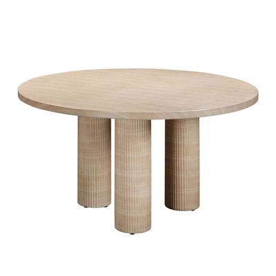 Tov Furniture Patti Textured Faux Travertine Indoor/Outdoor Round Dining Table