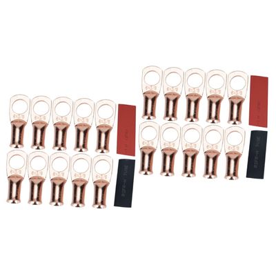 Milisten 20pcs Heat Shrink Tube Kit Cable Lug Terminals Crimp Ring Connectors for Electrical Wire