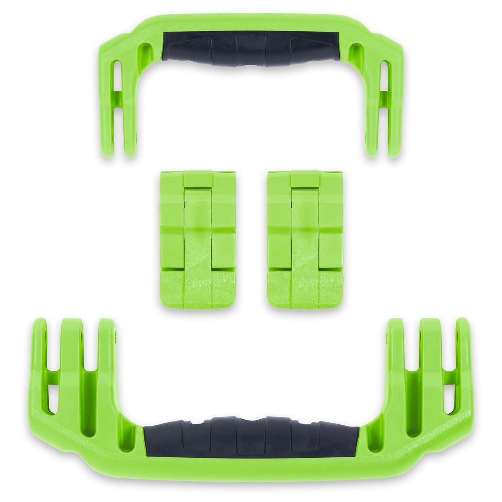 Pelican 1510 Replacement Handle & Latch Set by ColorCase - Lime Green Handles & Double Throw Latches