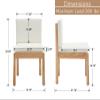 Shunzhi White Leather Dining Chairs Set of 6 Modern Upholstered Dining Room Chairs Natural Wooden Side Chairs Armless Accent Kitchen Chairs with Removable Cushion for Living Room, Cream White view 3