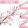 Qyeahkj 100 PCS Cherry Blossom Party Supplies Set Cherry Blossom Plates and Napkins Japanese Disposable Paper Party Tableware Forks Packs Decorations for Hibachi Spring Birthday Decoration Serve 25 view 3