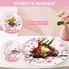 Qyeahkj 100 PCS Cherry Blossom Party Supplies Set Cherry Blossom Plates and Napkins Japanese Disposable Paper Party Tableware Forks Packs Decorations for Hibachi Spring Birthday Decoration Serve 25 view 4