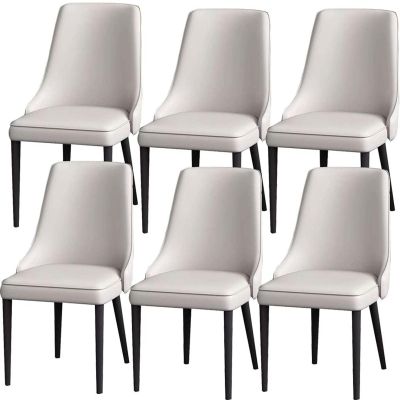 Amunpitic Chair for Kitchen Set of 6, Upholstered Dining Chairs with Backrest, Modern Kitchen & Dining Room Chairs, for Kitchen, Dining, Living Room (White)