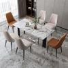 Amunpitic Chair for Kitchen Set of 6, Upholstered Dining Chairs with Backrest, Modern Kitchen & Dining Room Chairs, for Kitchen, Dining, Living Room (White) view 2