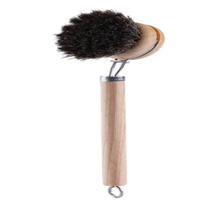 AFTOSA Solid Wood Pot Artifact Dishwasher Brush Pot Natural Wood sisal Household Kitchen Supplies Coconut Palm Brush