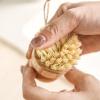 AFTOSA Solid Wood Pot Artifact Dishwasher Brush Pot Natural Wood sisal Household Kitchen Supplies Coconut Palm Brush view 2
