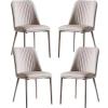 Amunpitic Kitchen Chairs Set of 2/4/6/8, Upholstered Dining Chairs, Dining Chairs Modern with PU Leather Upholstered with Metal Legs, for Kitchen Dining Living Room Chairs (White Set of 4) view 1