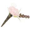 PATIKIL 41mm Corsage Decorative Holder, 20 Pcs Brooch Pin Vase Pocket Boutonnieres Holder for Wedding Party DIY Crafts, Bronze view 4