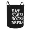 Eat Sleep Hockey Repeat Laundry Basket Dirty Clothes Storage Basket Foldable with Handles Laundry Basket, for Bedroom, Bathroom Medium view 2