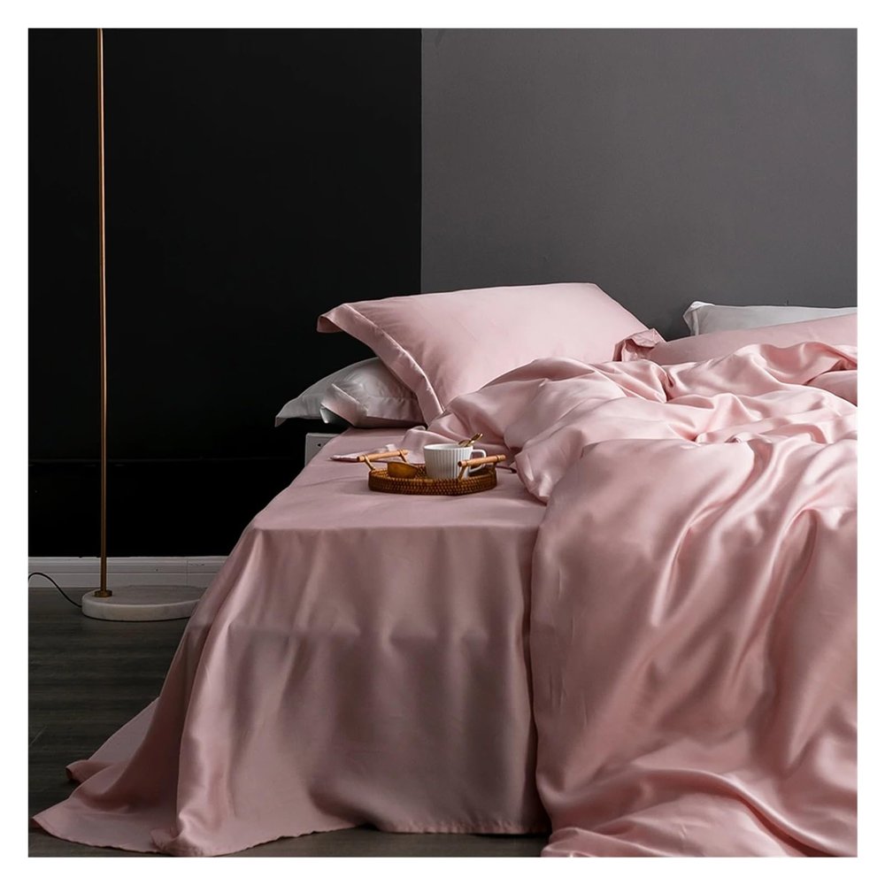QuKan Bed, 100% Silk Natural Fabric Home Bedding Duvet Cover Pillowcase Bed Sheet Bedspread Bed Cover Set