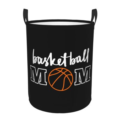 Basketball Mom Clothes Hamper Dirty Clothes Storage Basket Foldable with Handles Laundry Basket, for Bedroom, Bathroom Small
