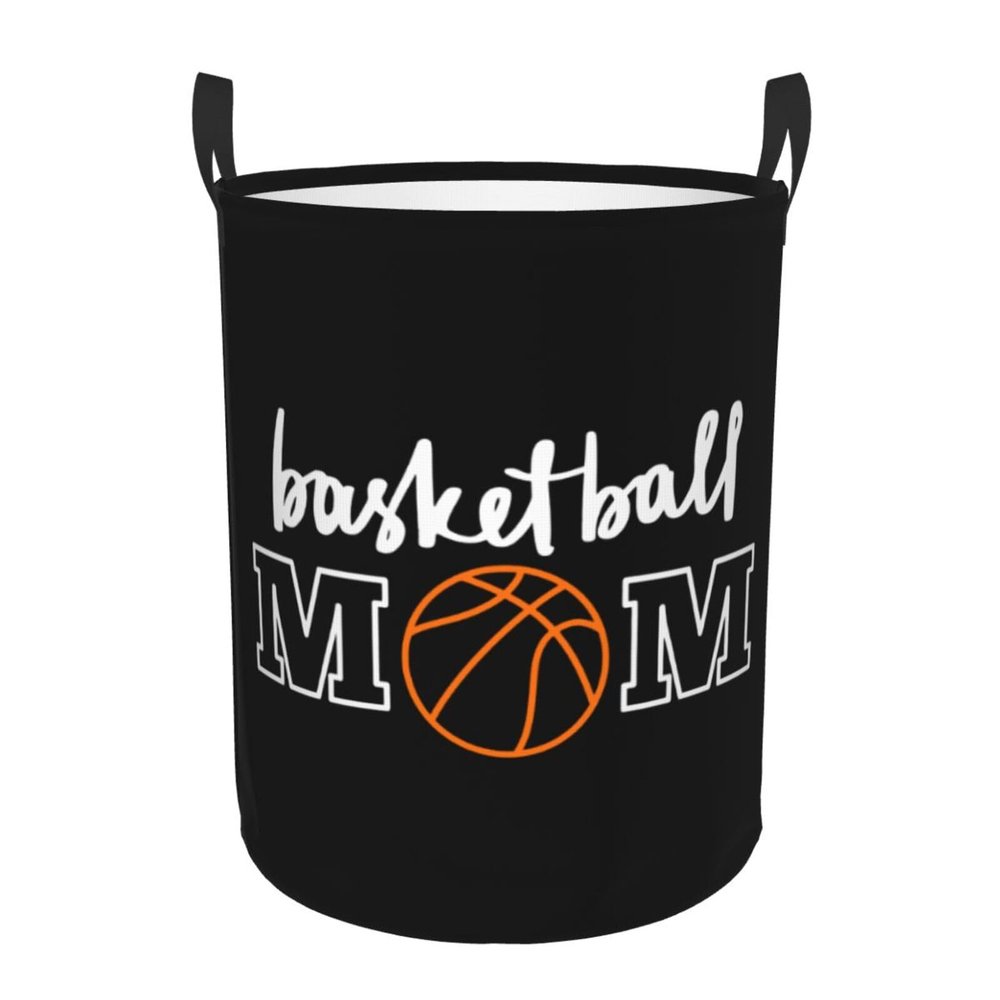 Basketball Mom Clothes Hamper Dirty Clothes Storage Basket Foldable with Handles Laundry Basket, for Bedroom, Bathroom Small