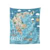 AMAZWI Greece Map Tapestries,Aesthetic Tapastrys Wall Hanging For Bedroom Living Room Dorm,Home Decor Tapestry view 2