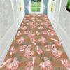 Houient 3D Optical Illusion Rug, 2x10ft, Stylish Pink and Grey Flowers Print Design Runner Rugs, Orange Anti-Skid Washable Low Pile Carpet for Indoor Kitchen Living Room Bedroom Laundry Bathroom view 1