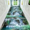 3D Landscape Rug, 2x10ft, 3D Waterfall and Green Plant Print Long Runner Carpet, Optical Illusion Rugs, Modern Anti-Slip Washable Floor Mats for Bedroom Living Room Bathroom Hallway Decor view 1