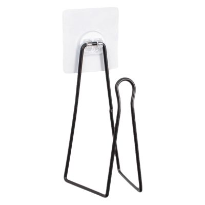 Worparsen Space-Saving Paper Towel Holder Easy Installation Tissue Punch-Free Wall-Mounted Toilet Rack for Kitchen Black
