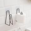Worparsen Space-Saving Paper Towel Holder Easy Installation Tissue Punch-Free Wall-Mounted Toilet Rack for Kitchen Black view 3