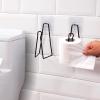 Worparsen Space-Saving Paper Towel Holder Easy Installation Tissue Punch-Free Wall-Mounted Toilet Rack for Kitchen Black view 4
