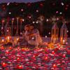 Coume 6000 Pieces Artificial Rose Petal 72 Pieces LED Tealights Candle, Romantic Decorations Special Night Rose Petal Heart Candle for Valentines Wedding Anniversary Proposal Decor(Cute Red Light) view 3