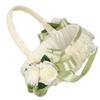 Toyvian Wedding Ribbon Basket Girl Basket Pearl Lace Romantic Large Wedding with Satin Flowers and Bow for Girls, Ceremony view 1