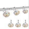 Spring Shower Curtain Hooks, Floral Flower Bud Leaves Watercolor Style 12PCS Shower Curtain Hooks Rings for Bathroom Stainless Steel Rust Resistant Shower Curtain Hangers view 2