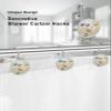 Spring Shower Curtain Hooks, Floral Flower Bud Leaves Watercolor Style 12PCS Shower Curtain Hooks Rings for Bathroom Stainless Steel Rust Resistant Shower Curtain Hangers view 3