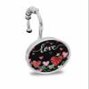 Valentine's Day Shower Curtain Hooks, Romantic Love Heart Trees Black Background 12PCS Shower Curtain Hooks Rings for Bathroom Stainless Steel Rust Resistant Shower Curtain Hangers view 1