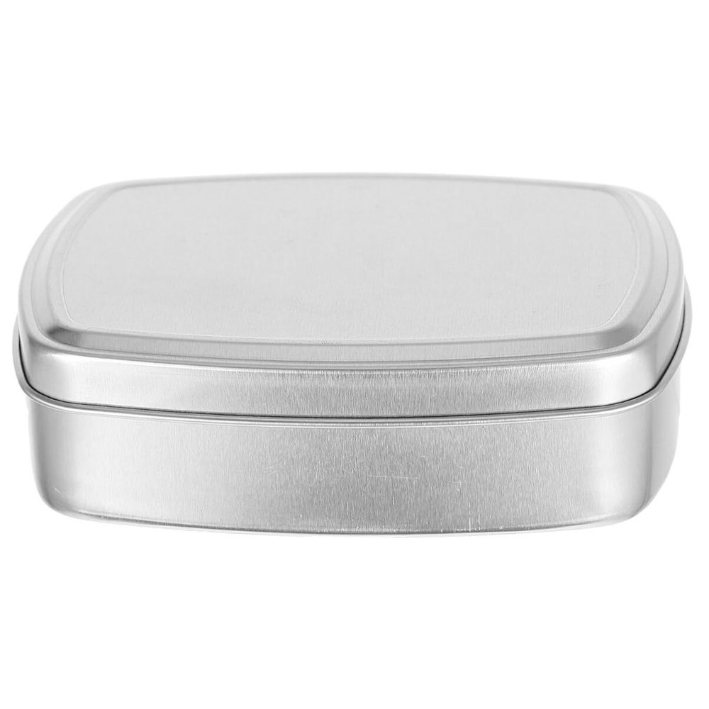 Garneck 2pcs 150ml Aluminum Soap Boxes Silver Bar Soap Travel Case Cosmetic Soap Container with Lid Square Soap Case