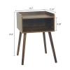 MaxSmeo Nightstand, Mid Century Modern Side Table Bedroom with Storage, Small End Bedside Table with Solid Wood Legs for Living Room, Office Small Spaces (Rustic Brown) view 2