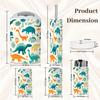 Bathroom Accessory Set 6 Piece Hand Drawn Dinosaurs Tropical Leaves Flowers for Kids Toothbrush Holder, Toothbrush Cup, Soap Dispenser, Soap Dish, Toilet Brush Holder, Trash can for Countertop view 2