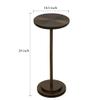 COVLON Drink Table, Carved Table Top Martini Table, Small Side Table, Weighted Base Pedestal Table for Living Room, Bedroom, Bathroom, Brown view 2