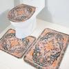 Wotrend Medieval Turkish Patterns 3 Piece Bath Rugs Set Mural Wallpaper Retro Bathroom Mats Absorbent Contour Soft Mat Toilet Lid Cover Bathroom Decor Set, 20"x32"+16"x18"+16"x20" view 4
