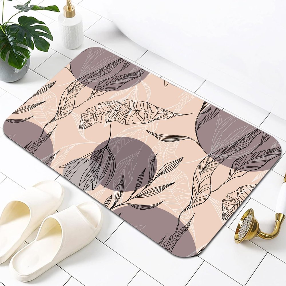 Abstract Flowers Bath Mats for Bathroom, Non Slip Bathroom Rug, Washable Bath Rug Floor Door Mat for Indoor Shower Bathtub Decor, 36x48