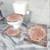 Wotrend Retro 3 Piece Bath Rugs Set Turkish Patterns Medieval Mural Wallpaper Bathroom Mats Absorbent Contour Soft Mat Toilet Lid Cover Bathroom Decor Set, 20"x32"+16"x18"+16"x20" view 2
