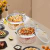Buffet Servers and Warmers, Round Stainless Steel Chafing Dish Buffet, 2L Catering Chafers and Buffet Warmers with Fuel Holder (Silver+Golden, 2L) view 3
